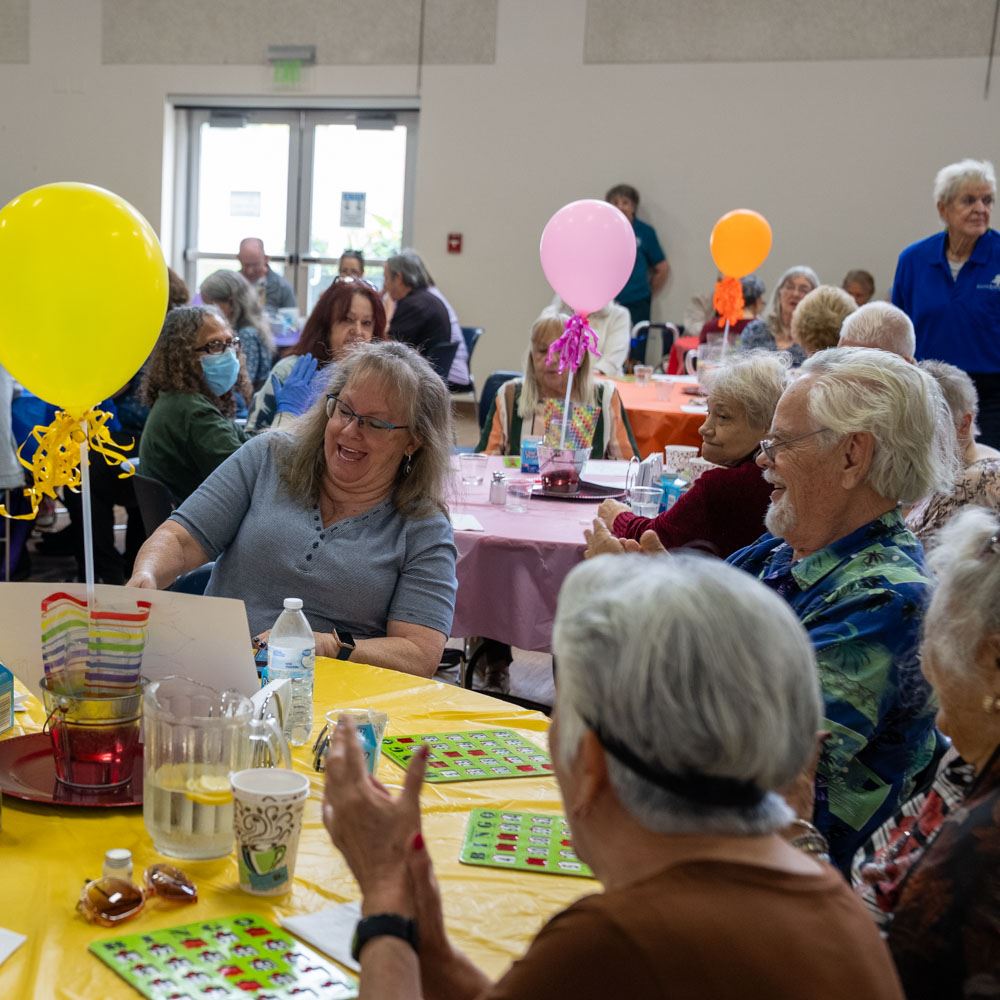 seniors playing bingo at the senior center