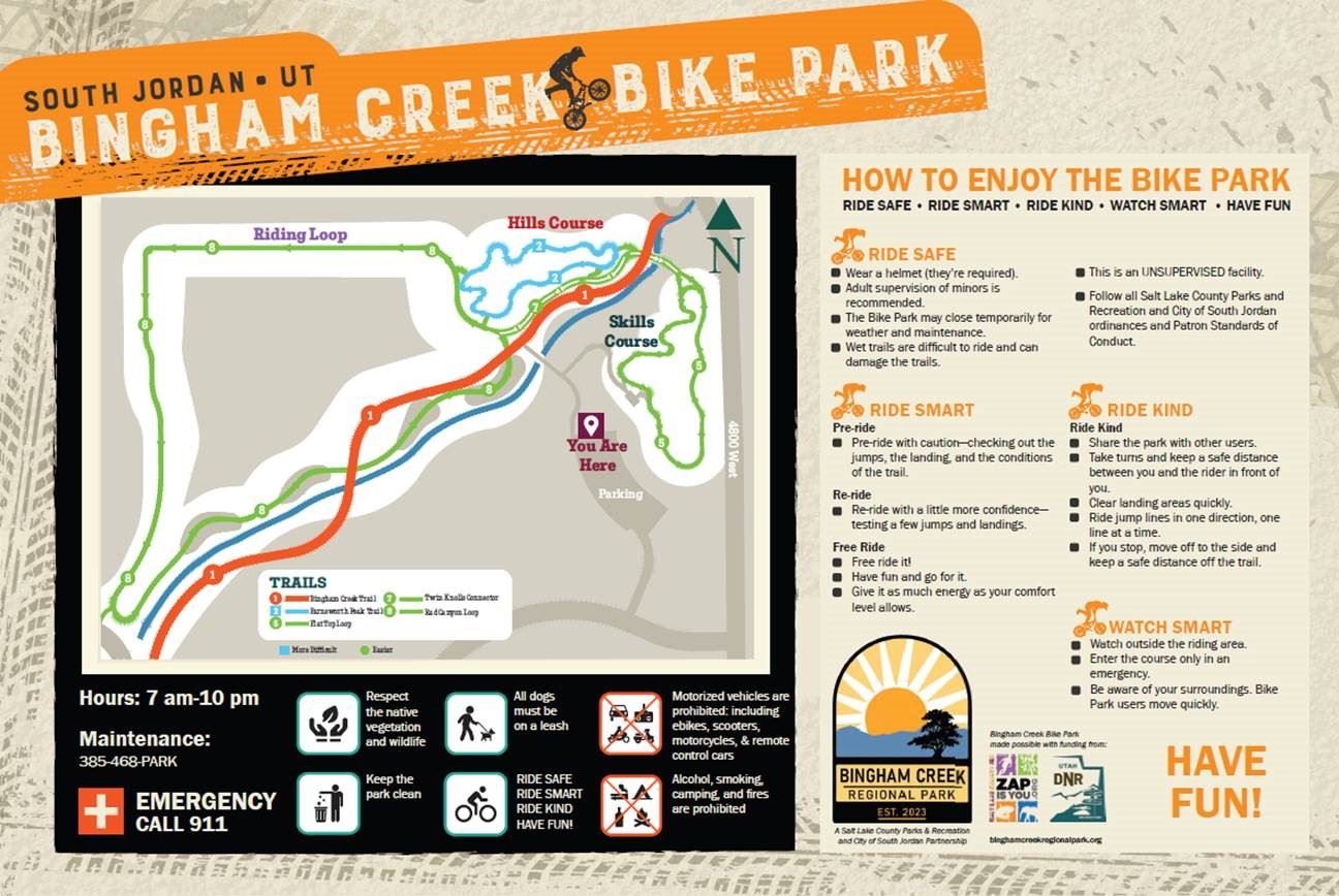 Bingham Creek Regional Park bike park map